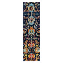 Traditional Tribal Serapi Wool Hand Knotted Blue Area Rug 2' 8" x 9' 9"
