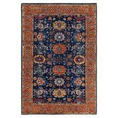 Traditional Tribal Serapi Wool Hand Knotted Blue Area Rug 6' 0" x 8' 10"