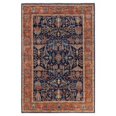 Traditional Tribal Serapi Wool Hand Knotted Blue Area Rug 6' 0" x 8' 11"