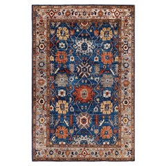 Traditional Tribal Serapi Wool Hand Knotted Blue Area Rug 6' 0" x 9' 1"