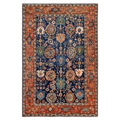 Traditional Tribal Serapi Wool Hand Knotted Blue Area Rug 6' 3" x 9' 2"