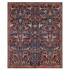 Traditional Tribal Serapi Wool Hand Knotted Blue Area Rug 8' 0" x 9' 9"