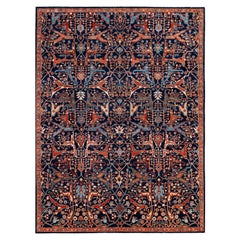 Traditional Tribal Serapi Wool Hand Knotted Blue Area Rug 8' 11" x 11' 10"