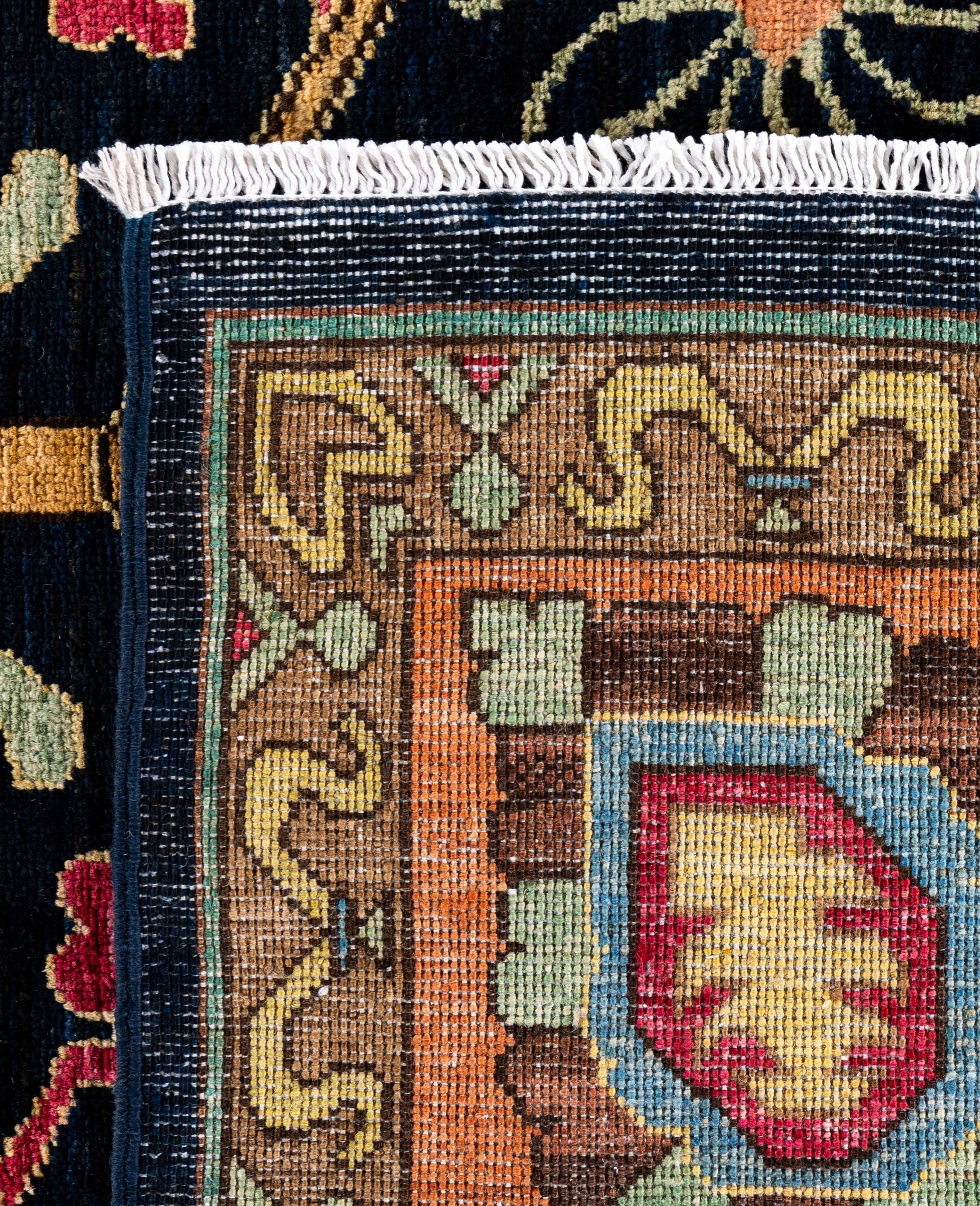 Traditional Tribal Serapi Wool Hand Knotted Blue Area Rug 8' 2