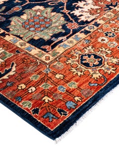 Traditional Tribal Serapi Wool Hand Knotted Blue Area Rug 9' 0" x 11' 8"