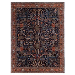 Traditional Tribal Serapi Wool Hand Knotted Blue Area Rug 9' 0" x 12' 0"