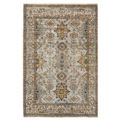 Traditional Tribal Serapi Wool Hand Knotted Gray Area Rug 3' 11" x 5' 10"
