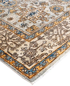 Traditional Tribal Serapi Wool Hand Knotted Gray Area Rug 5' 10" x 8' 9"