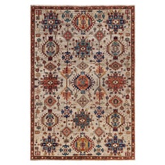 Traditional Tribal Serapi Wool Hand Knotted Gray Area Rug 5' 11" x 8' 10"