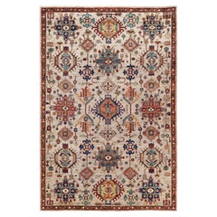 Traditional Tribal Serapi Wool Hand Knotted Gray Area Rug 6
 0" x 8
 11"