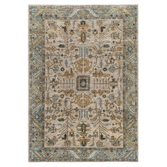 Traditional Tribal Serapi Wool Hand Knotted Gray Area Rug 6
 3" x 8
 10"