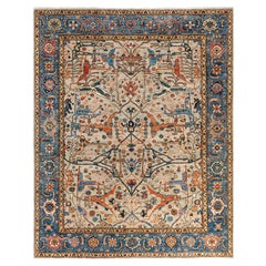 Traditional Tribal Serapi Wool Hand Knotted Gray Area Rug 7' 11" x 9' 9"