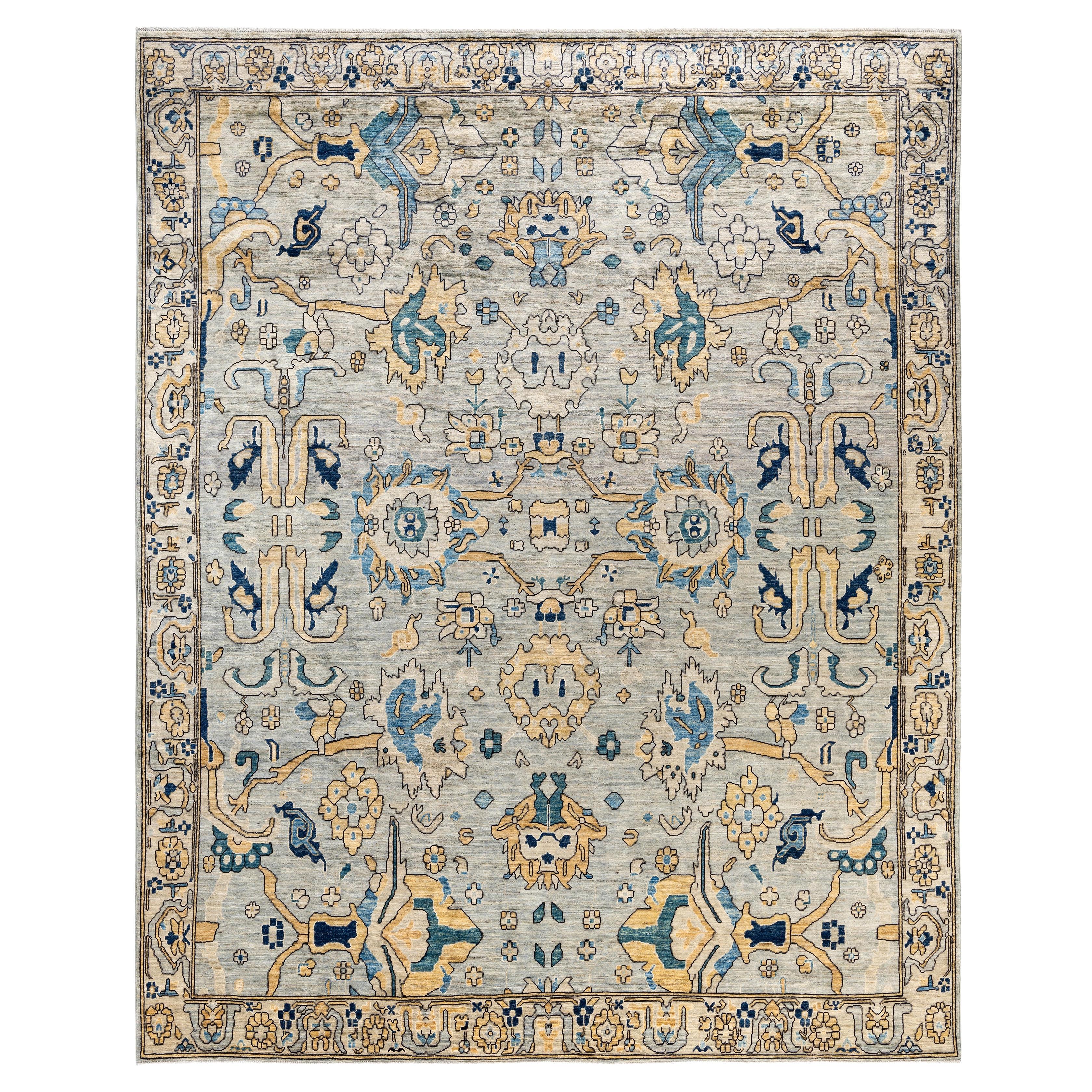 Traditional Tribal Serapi Wool Hand Knotted Gray Area Rug 8' 1" x 10' 0"