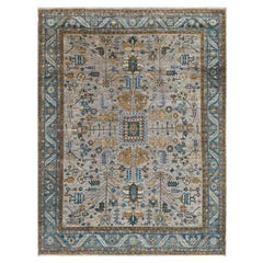 Traditional Tribal Serapi Wool Hand Knotted Gray Area Rug 9' 1" x 12' 0"