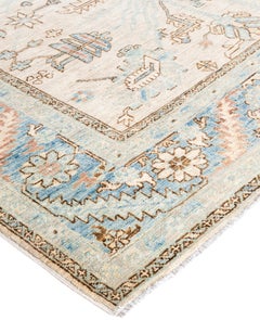 Traditional Tribal Serapi Wool Hand Knotted Ivory Area Rug 7' 11" x 9' 8"