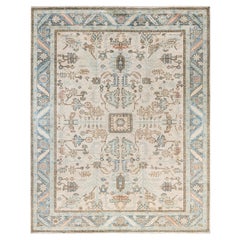 Traditional Tribal Serapi Wool Hand Knotted Ivory Area Rug 7
 11" x 9
 8"