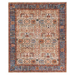 Traditional Tribal Serapi Wool Hand Knotted Ivory Area Rug 8' 0" x 9' 8"