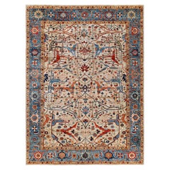 Traditional Tribal Serapi Wool Hand Knotted Ivory Area Rug 9' 0" x 11' 10"