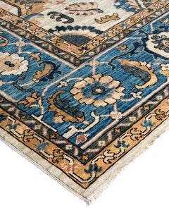 Traditional Tribal Serapi Wool Hand Knotted Ivory Area Rug 9' 0" x 11' 9"
