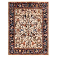 Traditional Tribal Serapi Wool Hand Knotted Ivory Area Rug 9' 0" x 11' 9"