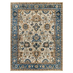 Traditional Tribal Serapi Wool Hand Knotted Ivory Area Rug 9' 0" x 11' 9"