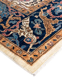 Traditional Tribal Serapi Wool Hand Knotted Ivory Area Rug 9' 4" x 11' 9"