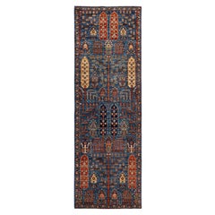 Traditional Tribal Serapi Wool Hand Knotted Light Blue Area Rug 2' 8" x 8' 1"