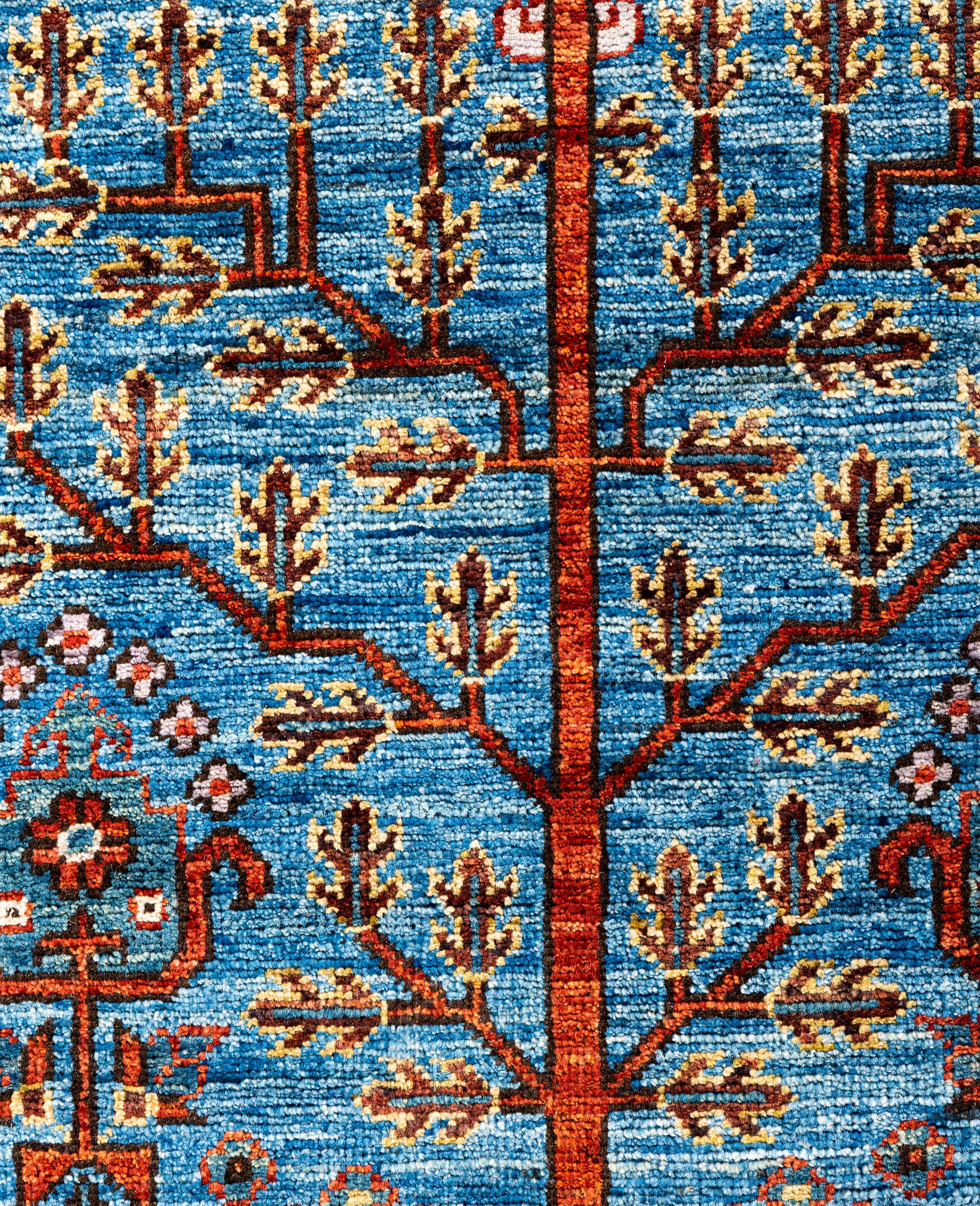 Pakistani Traditional Tribal Serapi Wool Hand Knotted Light Blue Area Rug 2' 9