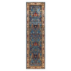 Traditional Tribal Serapi Wool Hand Knotted Light Blue Area Rug 2' 9" x 9' 7"