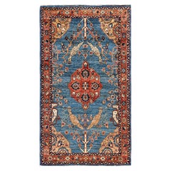 Traditional Tribal Serapi Wool Hand Knotted Light Blue Area Rug 3' 0" x 5' 4"
