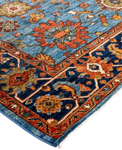 Traditional Tribal Serapi Wool Hand Knotted Light Blue Area Rug 6' 2" x 9' 0"