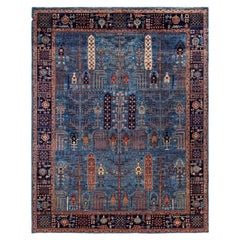 Traditional Tribal Serapi Wool Hand Knotted Light Blue Area Rug 7' 11" x 10' 2"