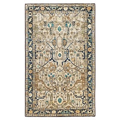 Alfombra Tribal Tradicional Serapi de Lana Anudada a Mano Gris Claro 3' 1" x 5' 1