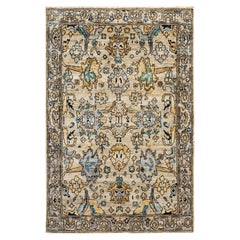 Traditional Tribal Serapi Wool Hand Knotted Light Gray Area Rug 3' 11" x 5' 10"