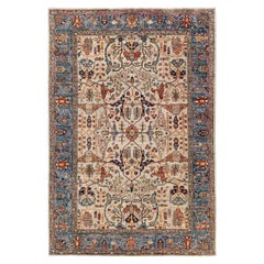 Traditional Tribal Serapi Wool Hand Knotted Light Gray Area Rug 5' 11" x 8' 9"