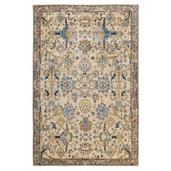 Tapis traditionnel tribal Serapi gris clair noué à la main 6' 0" x 8' 11"