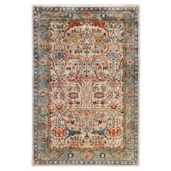 Traditional Tribal Serapi Wool Hand Knotted Light Gray Area Rug 6
 0" x 8
 11"