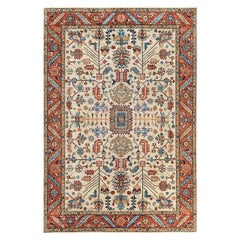 Traditional Tribal Serapi Wool Hand Knotted Light Gray Area Rug 6' 2" x 9' 0"
