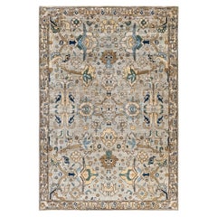 Traditional Tribal Serapi Wool Hand Knotted Light Gray Area Rug 6
 3" x 9
 3"