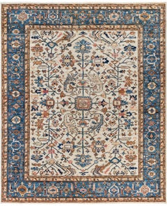 Alfombra Tribal Tradicional Serapi de Lana Anudada a Mano Gris Claro 8' 1" x 9' 10