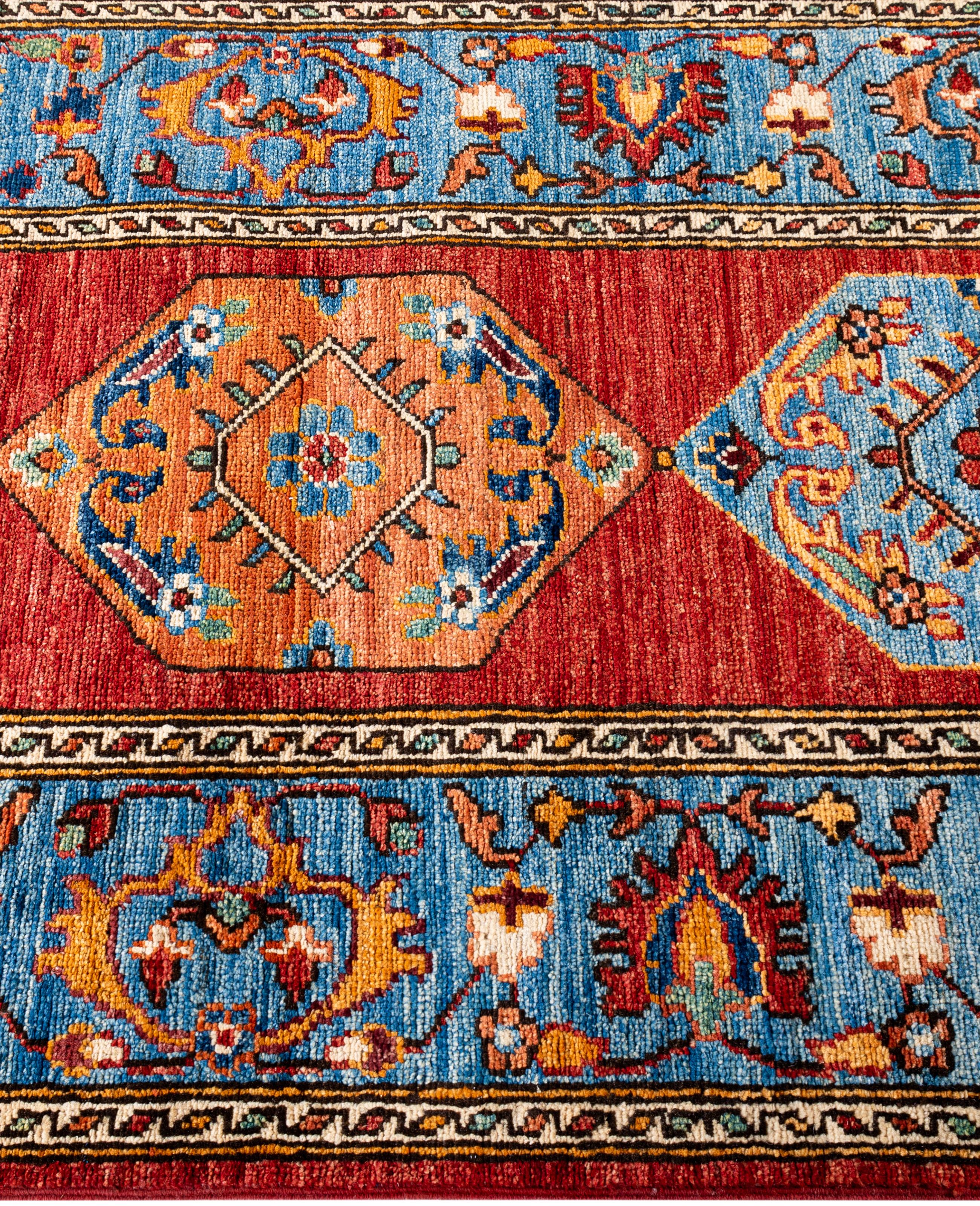 Noué à la main Tapis traditionnel tribal Serapi rouge noué à la main 2' 6