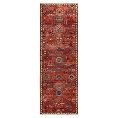 Traditional Tribal Serapi Wool Hand Knotted Red Area Rug 2
 8" x 7
 11"