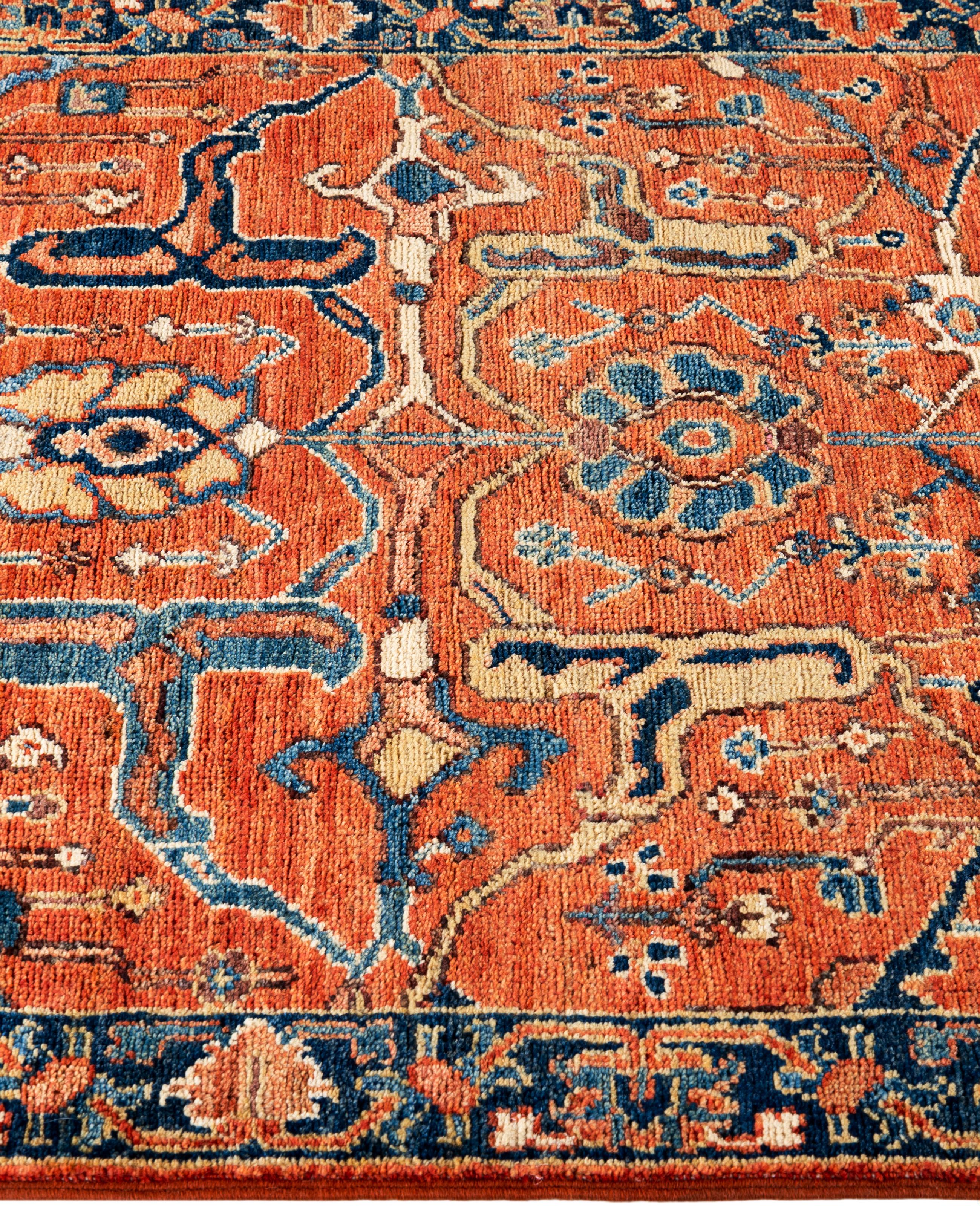 Noué à la main Tapis traditionnel tribal Serapi rouge noué à la main 2' 8