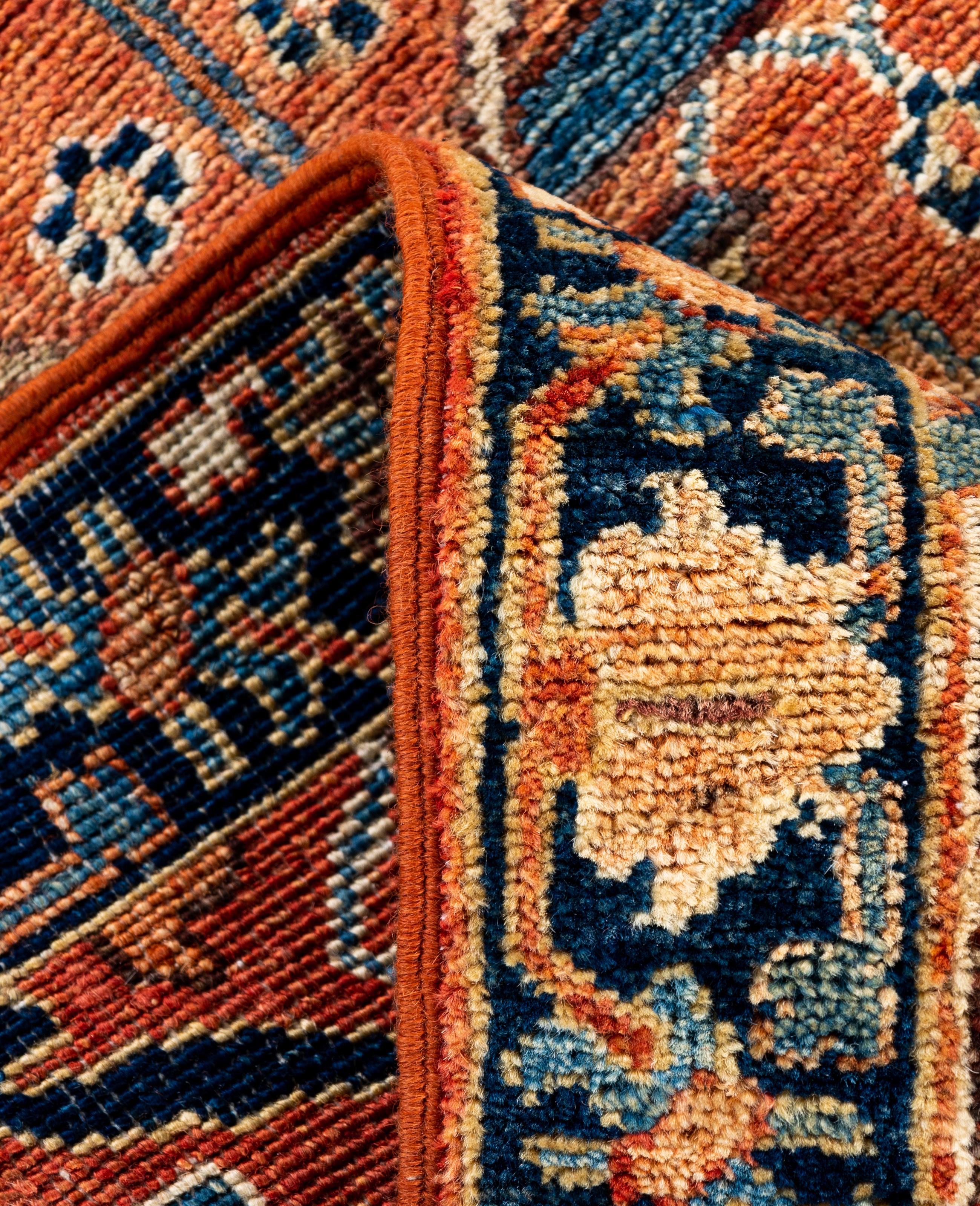 XXIe siècle et contemporain Tapis traditionnel tribal Serapi rouge noué à la main 2' 8