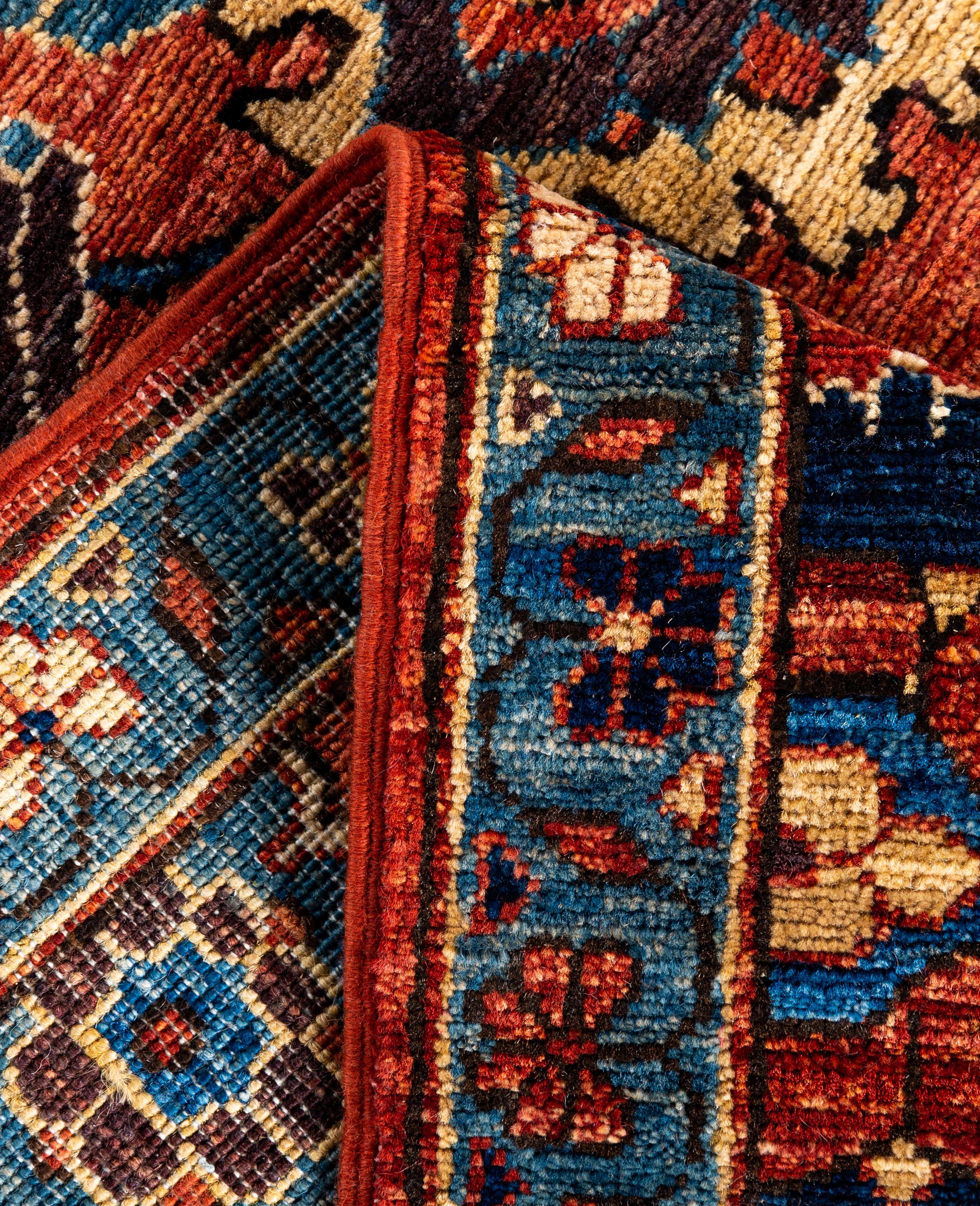 XXIe siècle et contemporain Tapis traditionnel tribal Serapi rouge noué à la main 2' 8