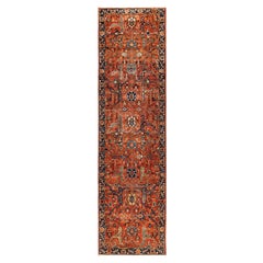Traditioneller handgeknüpfter roter Serapi-Wollteppich aus Stammeskunst 2' 8" x 9' 9"