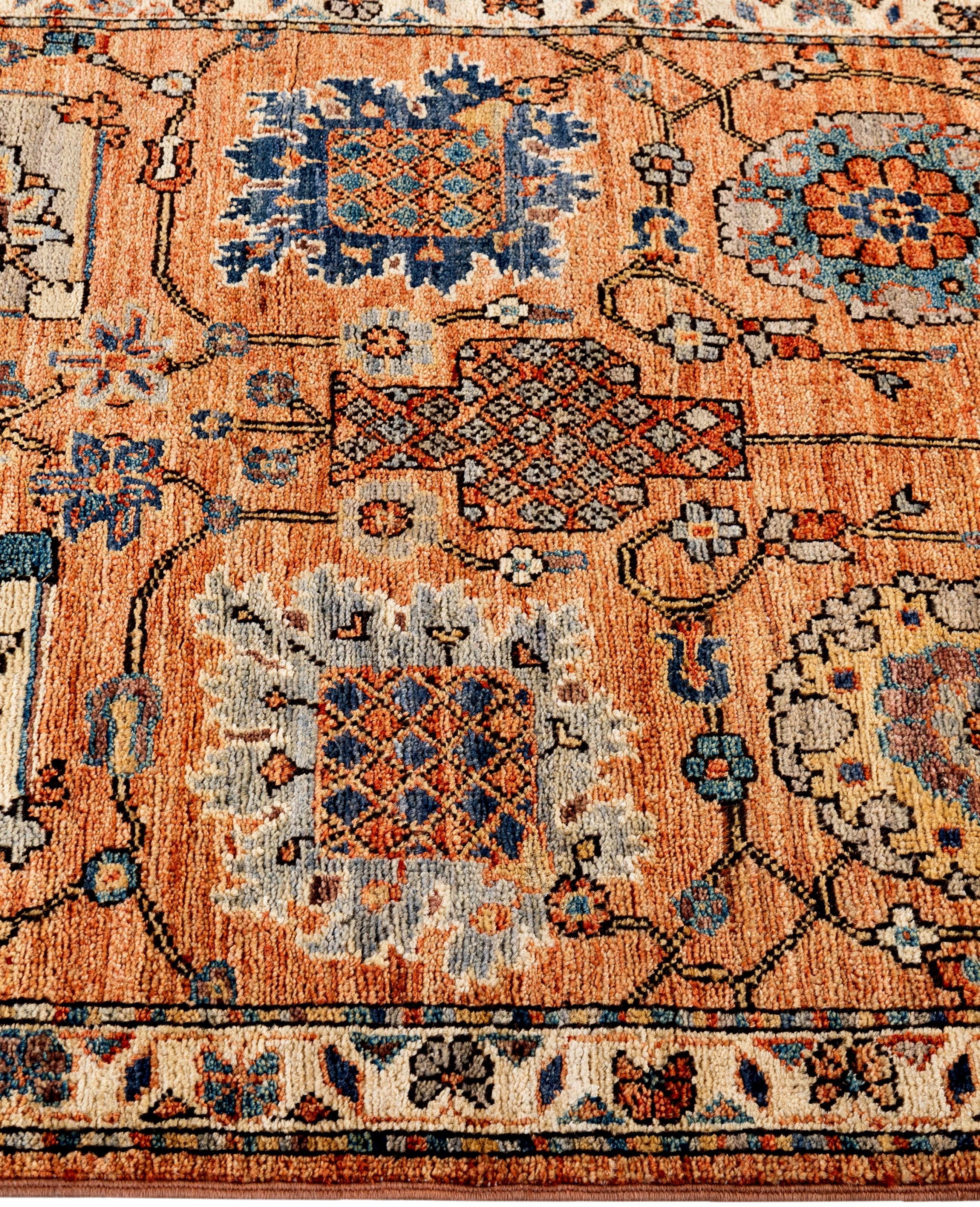 Noué à la main Tapis traditionnel tribal Serapi rouge noué à la main 2' 9