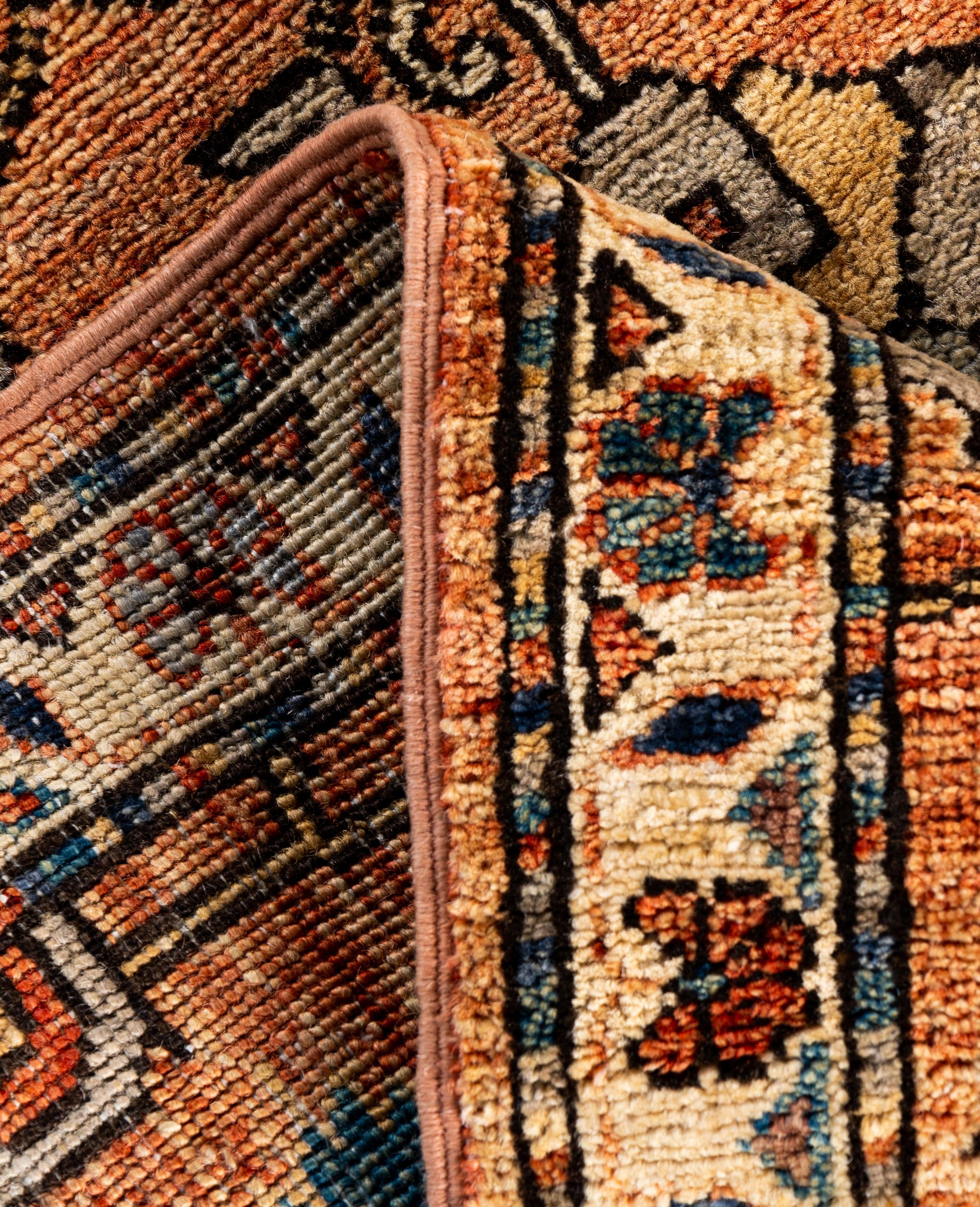 XXIe siècle et contemporain Tapis traditionnel tribal Serapi rouge noué à la main 2' 9