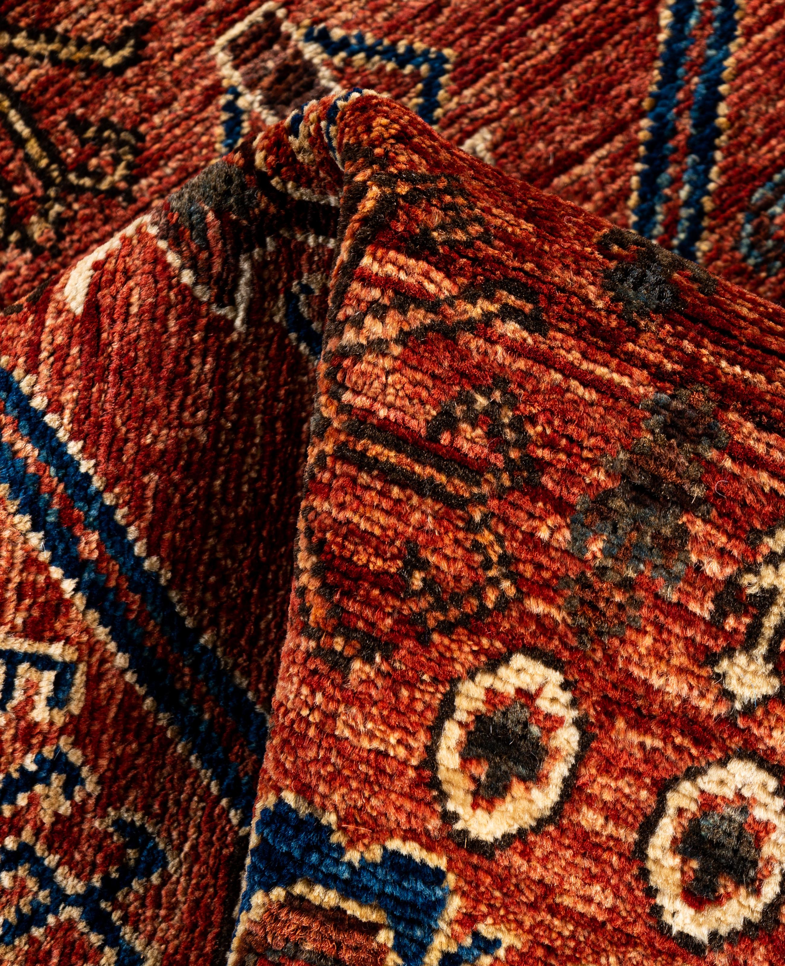 Traditional Tribal Serapi Wool Hand Knotted Red Area Rug 3' 1