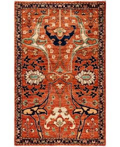 Traditional Tribal Serapi Wool Hand Knotted Red Area Rug 3' 1" x 4' 11"